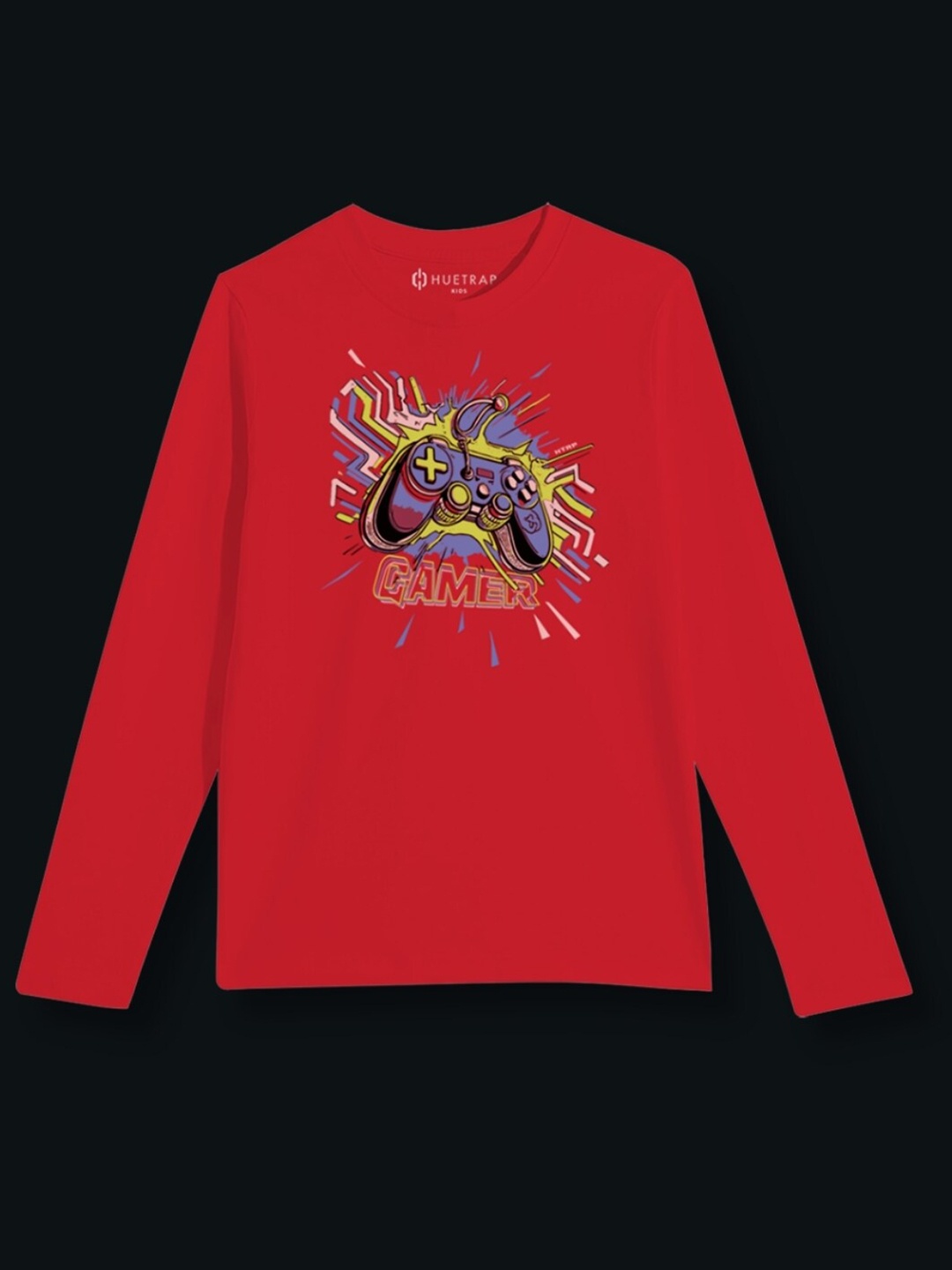 

Huetrap Boys Graphic Printed Pure Cotton T-shirt, Red