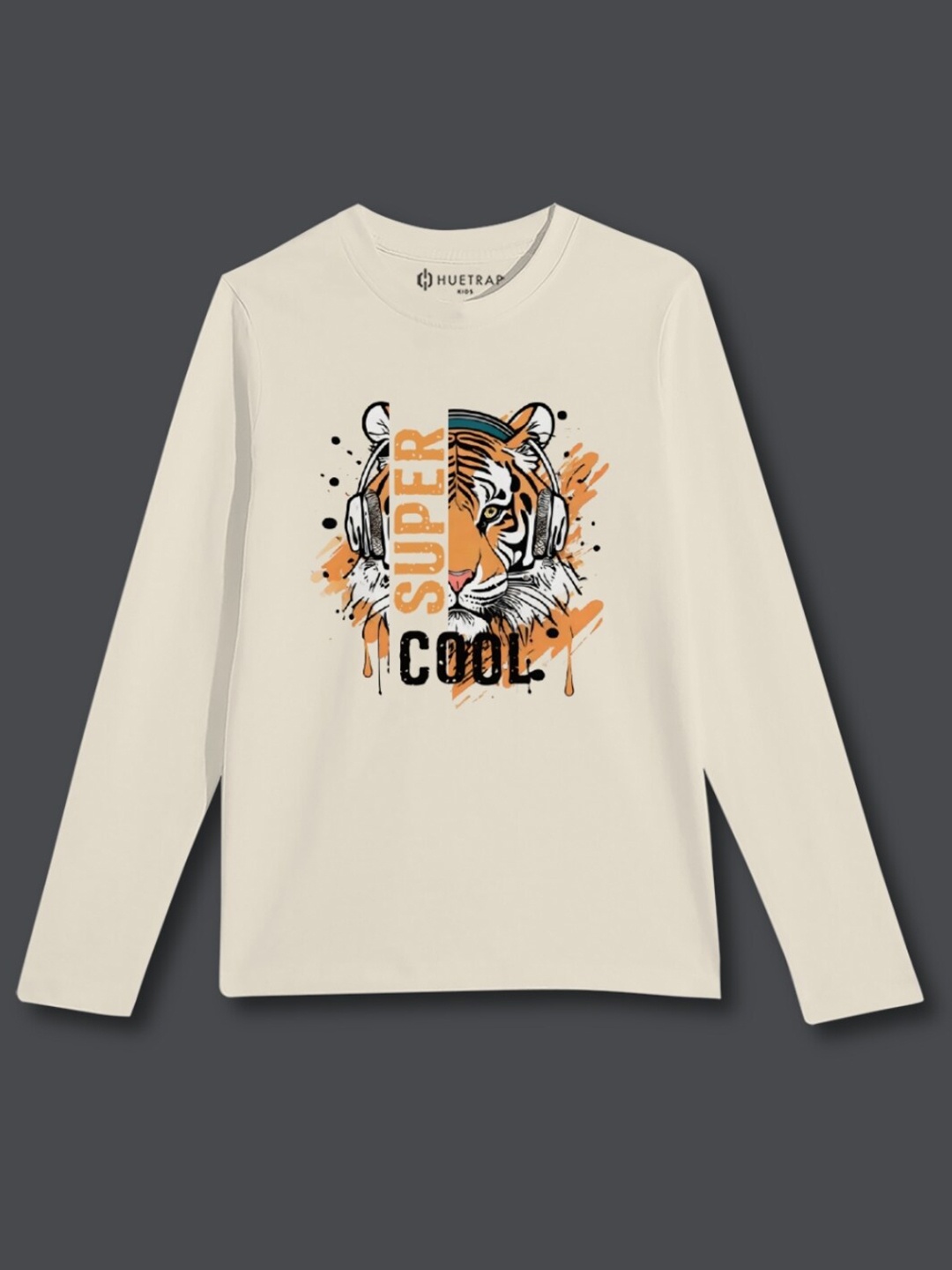 

Huetrap Boys Graphic Printed Pure Cotton T-shirt, Off white