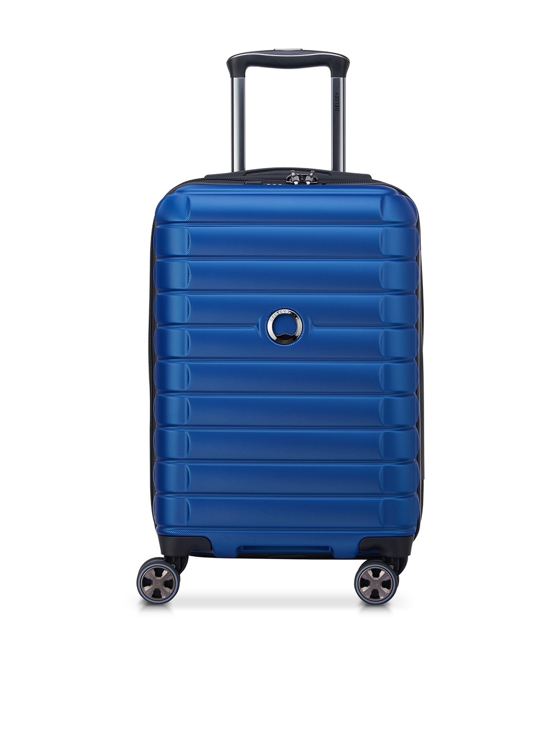 

DELSEY Striped Shadow 5.0 Hard Shell Cabin Trolley Bag, Blue
