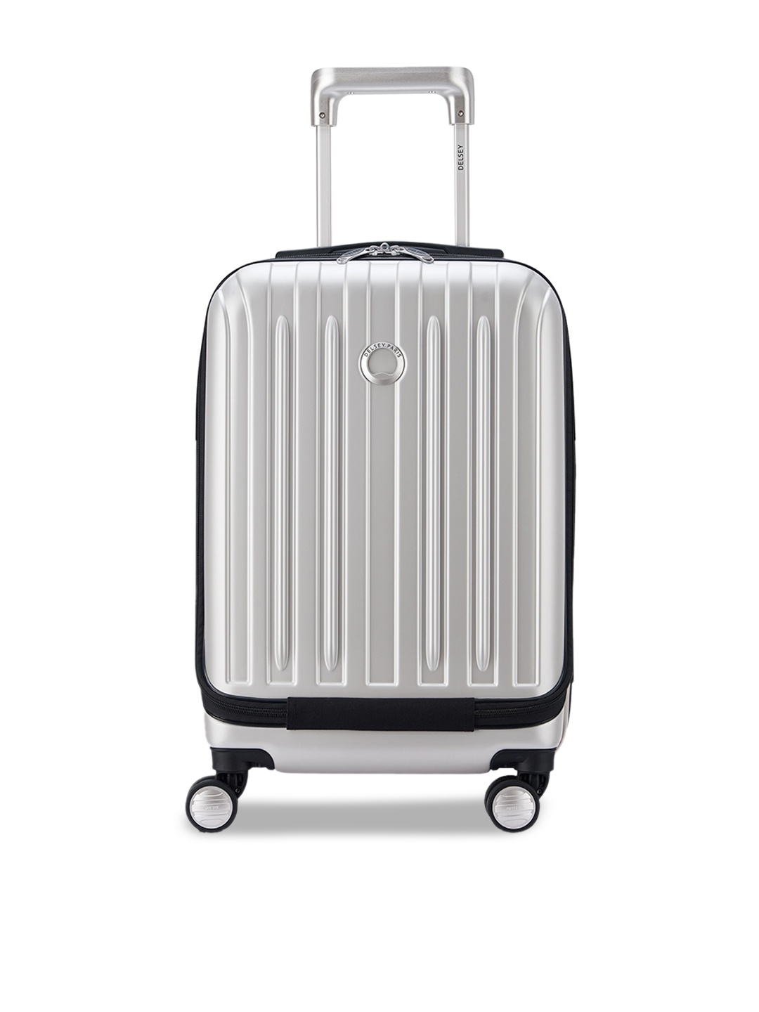 

DELSEY TITANIUM Hard Cabin Trolley Suitcase, Grey