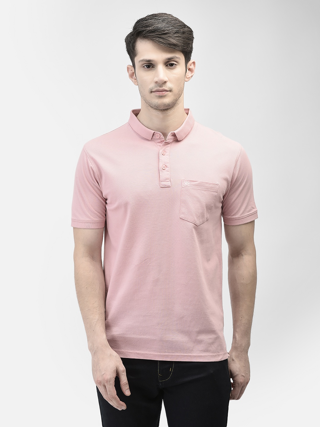

Crimsoune Club Polo Neck Slim Fit Pure Cotton T-shirt, Peach