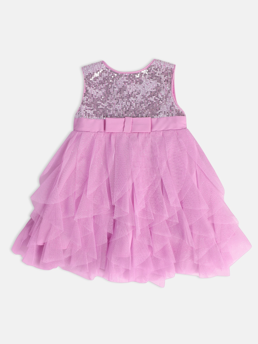 

MINI KLUB Infants Girls Embellished Round Neck Fit & Flare Dress, Pink