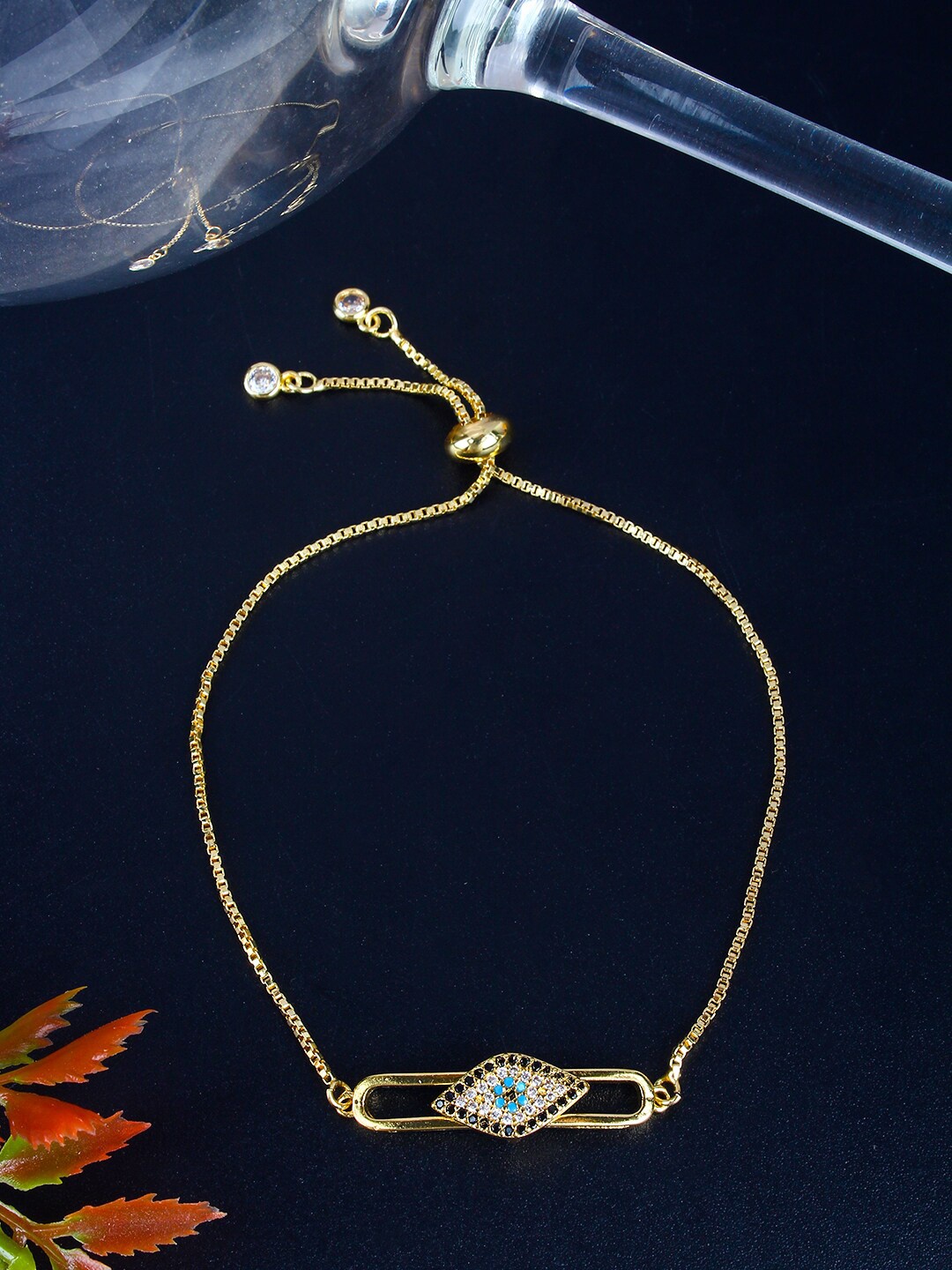 

DressBerry Brass Gold-Plated Cubic Zirconia-Studded Wraparound Bracelet