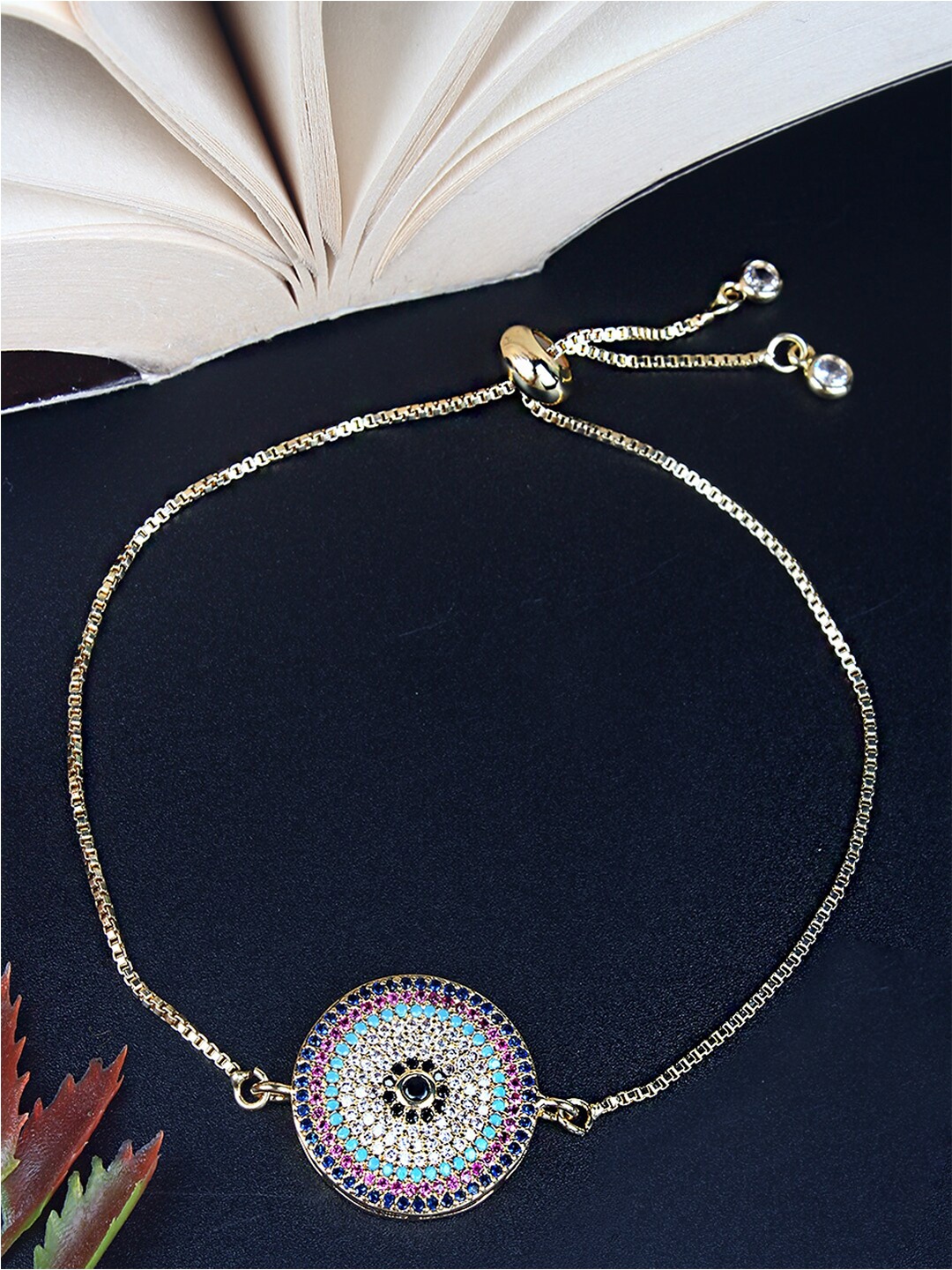 

DressBerry Gold-Plated Brass Cubic Zirconia Wraparound Bracelet