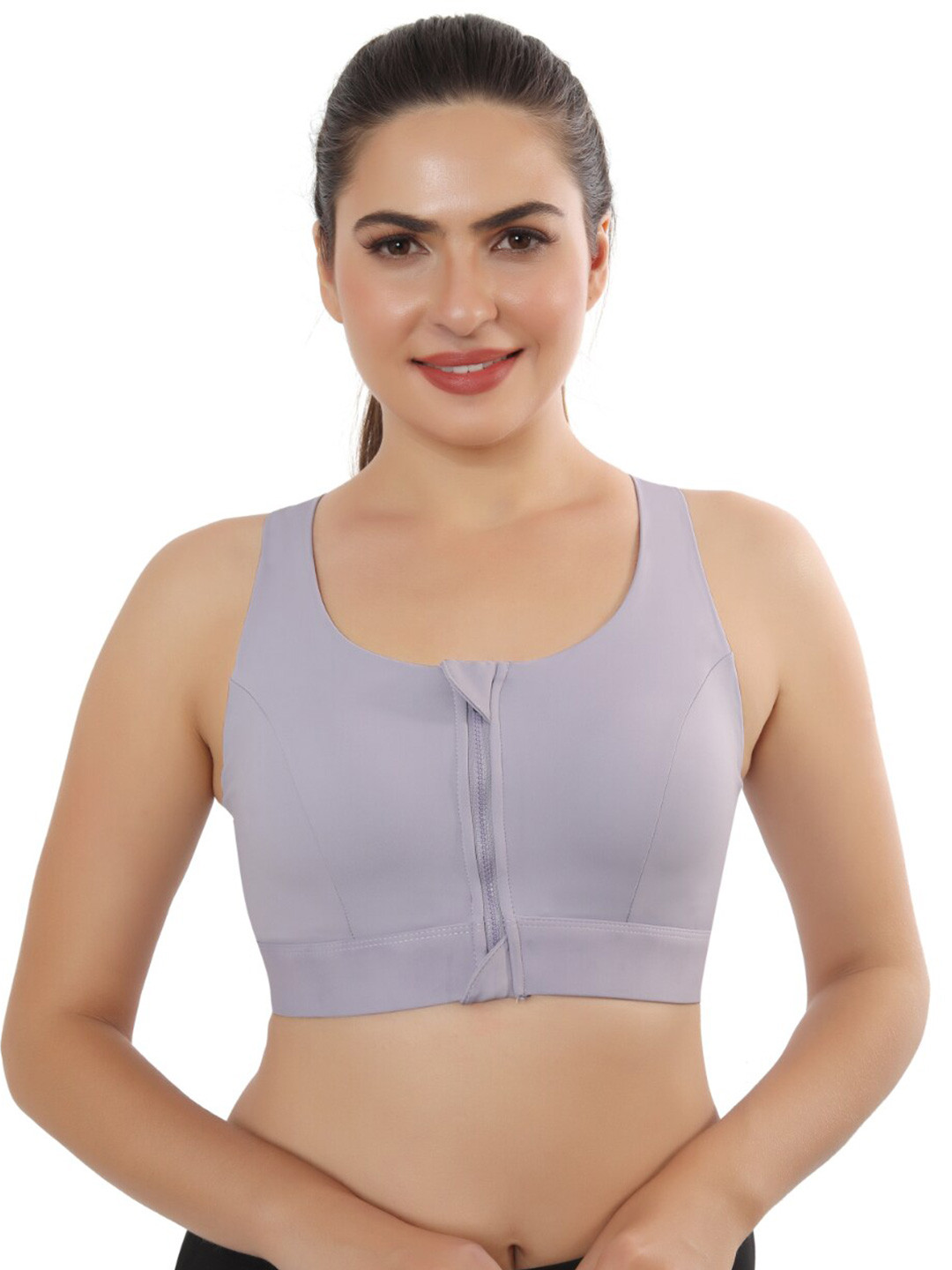 

FABLUK Full Coverage Lightly Padded Anti Odour Workout Bra- Moisture Wicking, Purple
