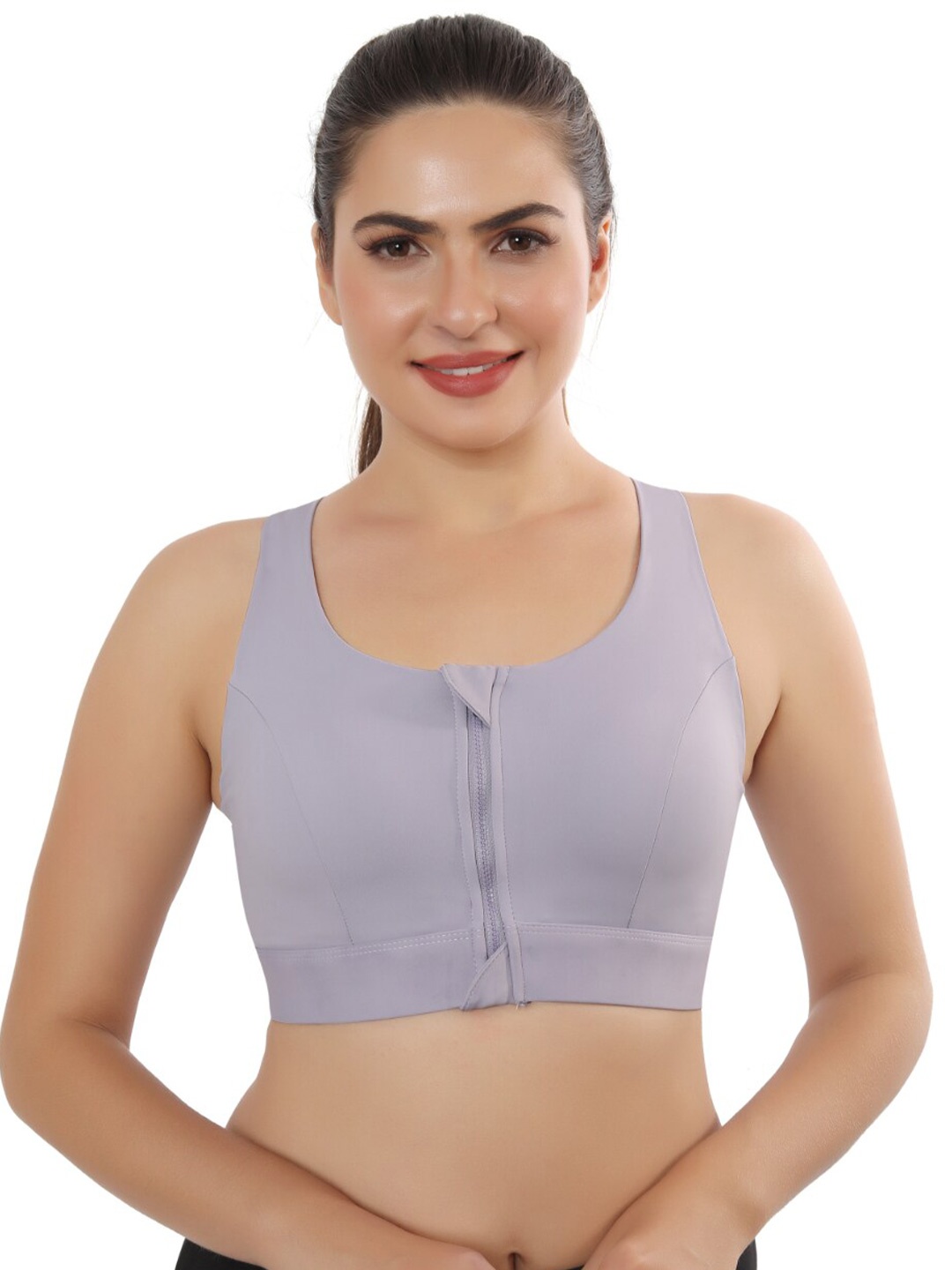 

FABLUK Full Coverage Lightly Padded Anti Odour Workout Bra- Moisture Wicking, Purple