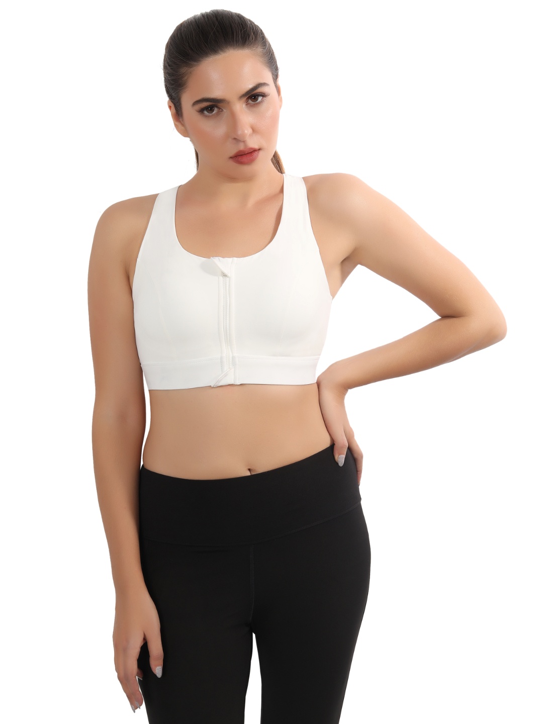 

FABLUK Geometric Bra Full Coverage Lightly Padded, White