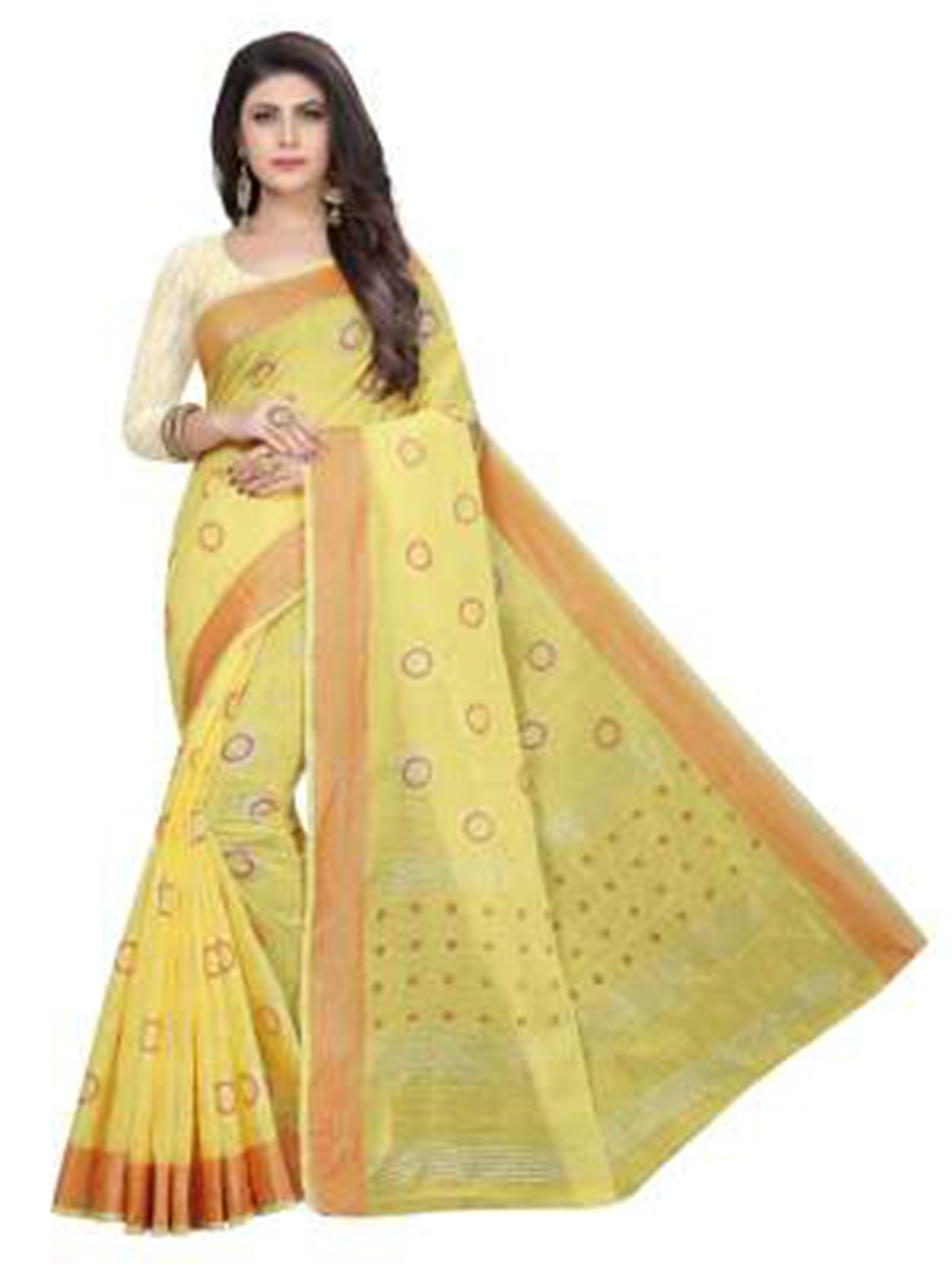 

Rujave Pure Cotton Saree, Yellow