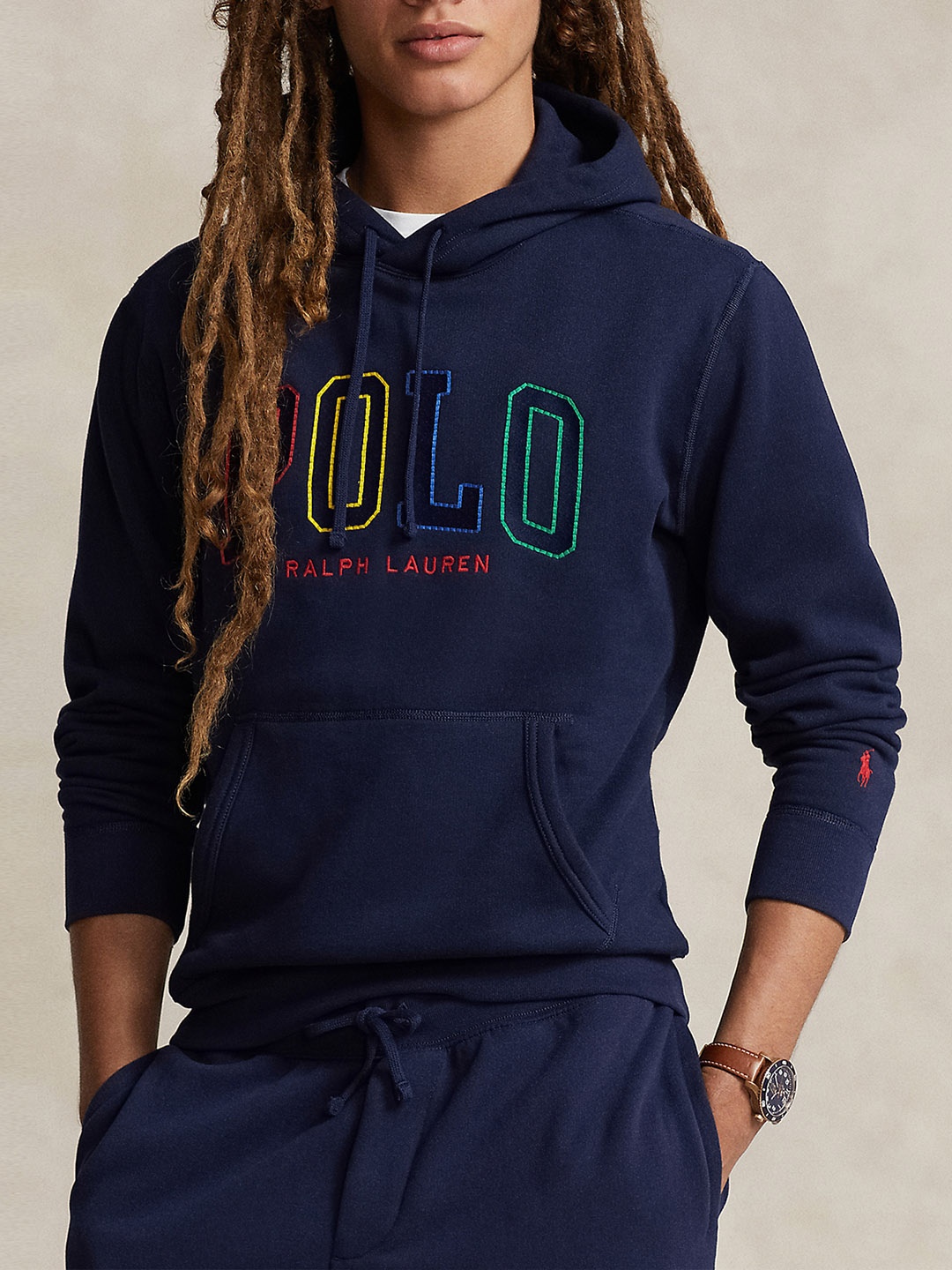 

Polo Ralph Lauren Printed Cotton Hoodie, Navy blue