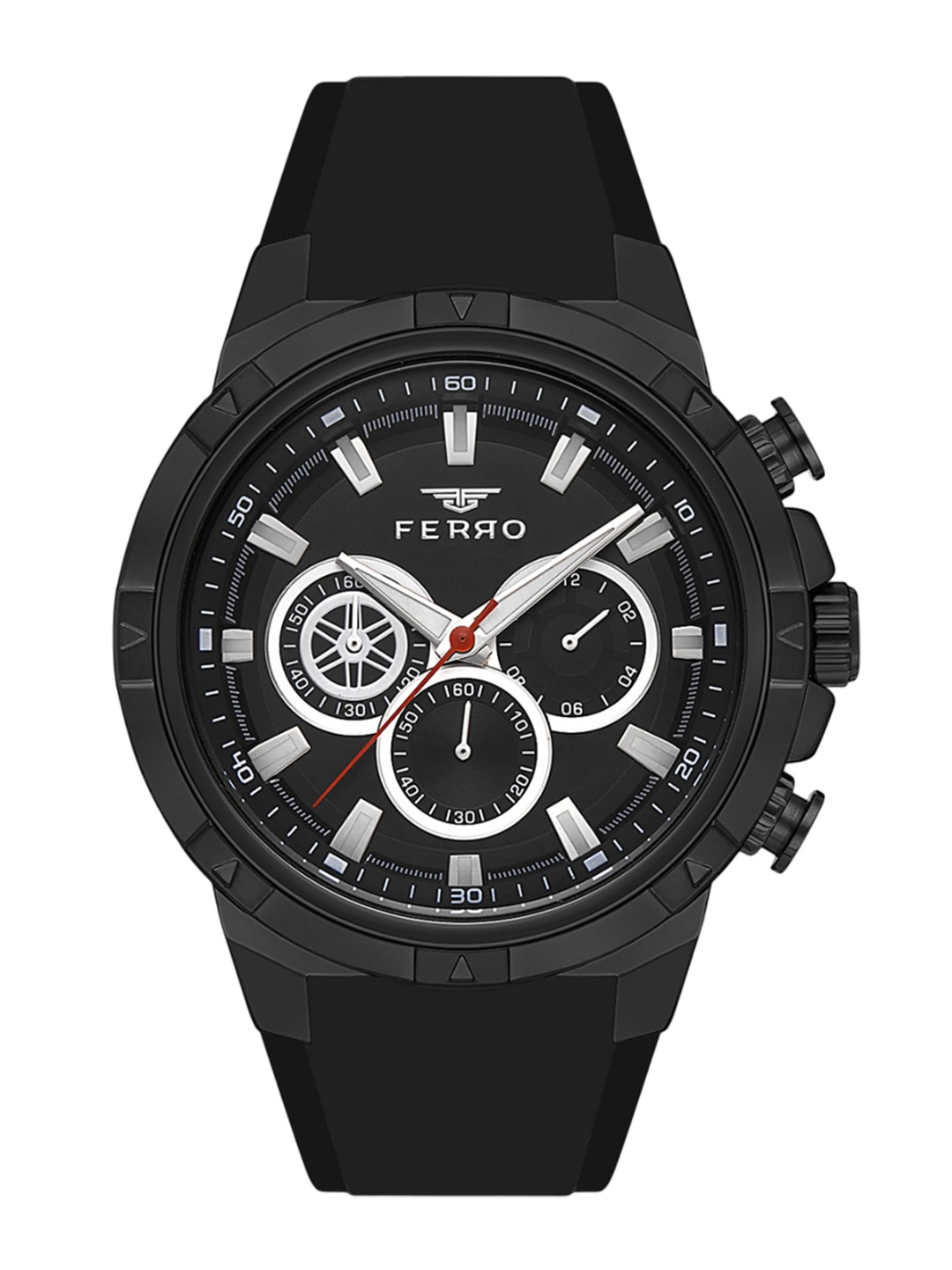 

Ferro Men Wrap Around Straps Analogue Chronograph Watch FM11350D-G, Black