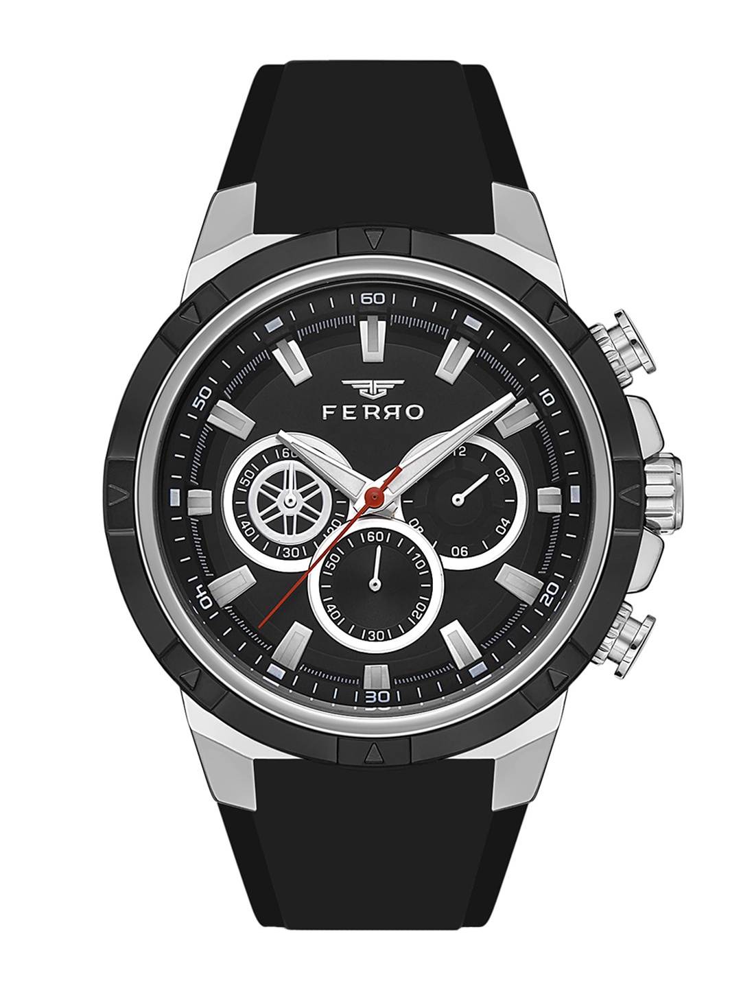 

Ferro Men Wrap Around Straps Digital Chronograph Watch FM11350D-J2, Black
