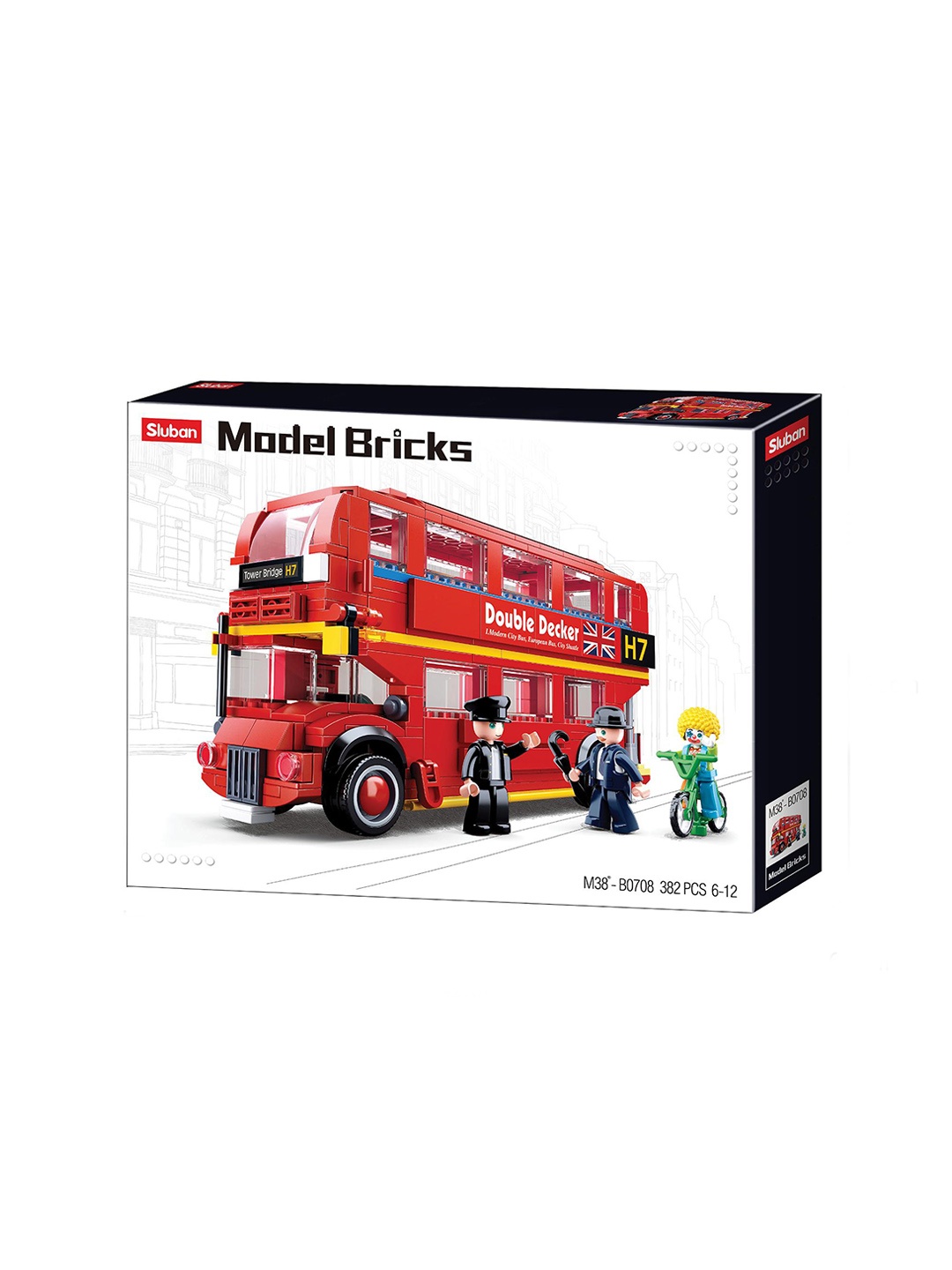 

Sluban Unsex Kids 382 Pieces London Double-Decker Bus Building Blocks Construction Toy, Multi