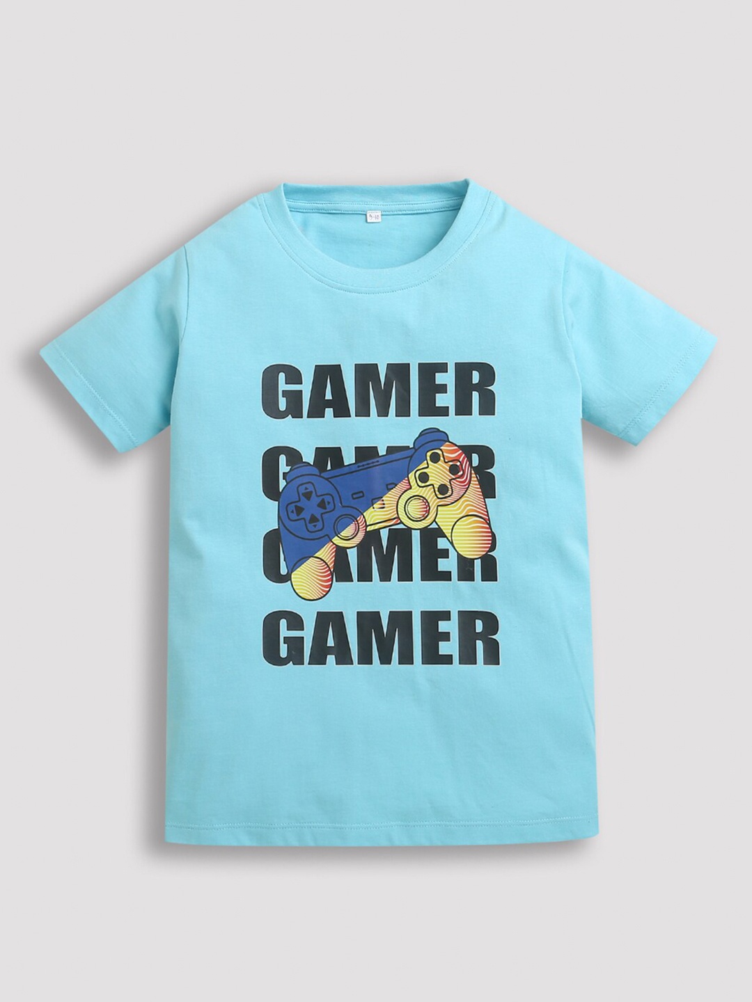 ZIP ZAP ZOOP Boys Typography Printed Pure Cotton T-shirt, Blue