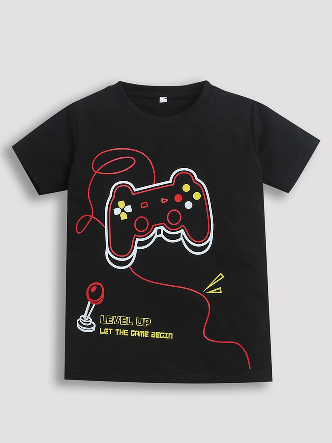 

ZIP ZAP ZOOP Boys Graphic Printed Pure Cotton T-shirt, Black