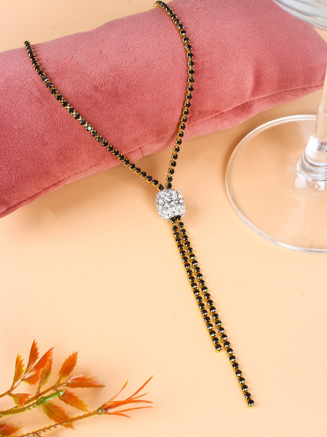 

DressBerry White Gold-Plated Stone-Studded Necklace