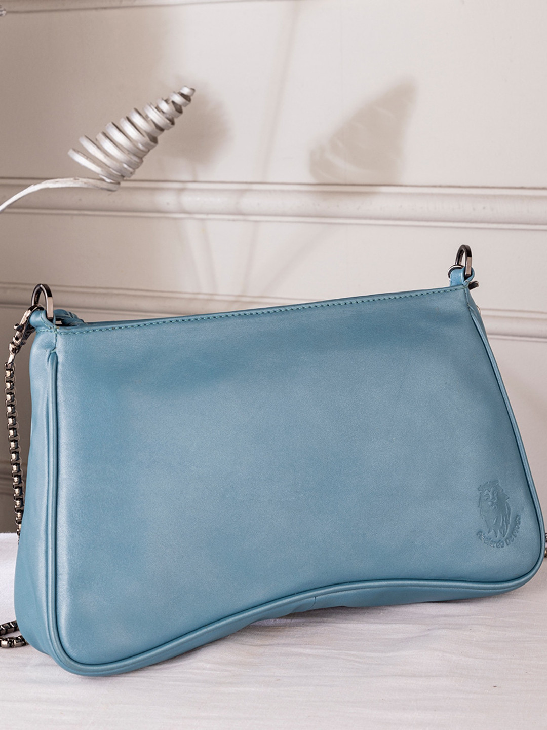 

Abelardo De Moda Leather Bucket Shoulder Bag, Blue