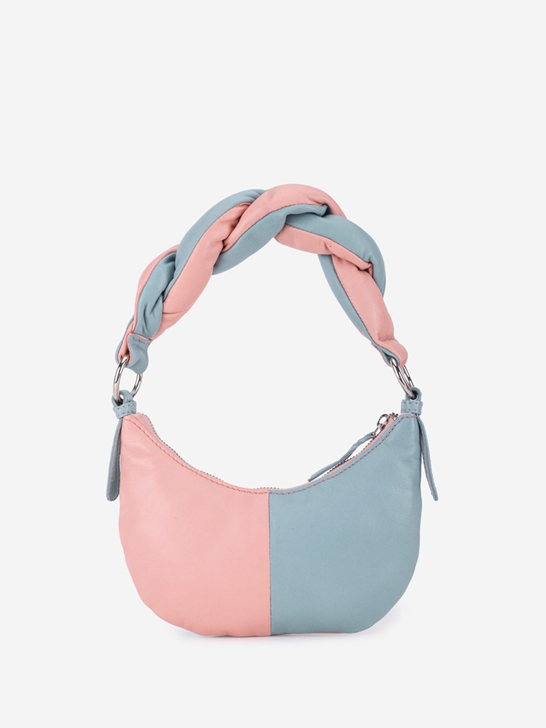 

Abelardo De Moda Colourblocked Leather Structured Hobo Bag, Green