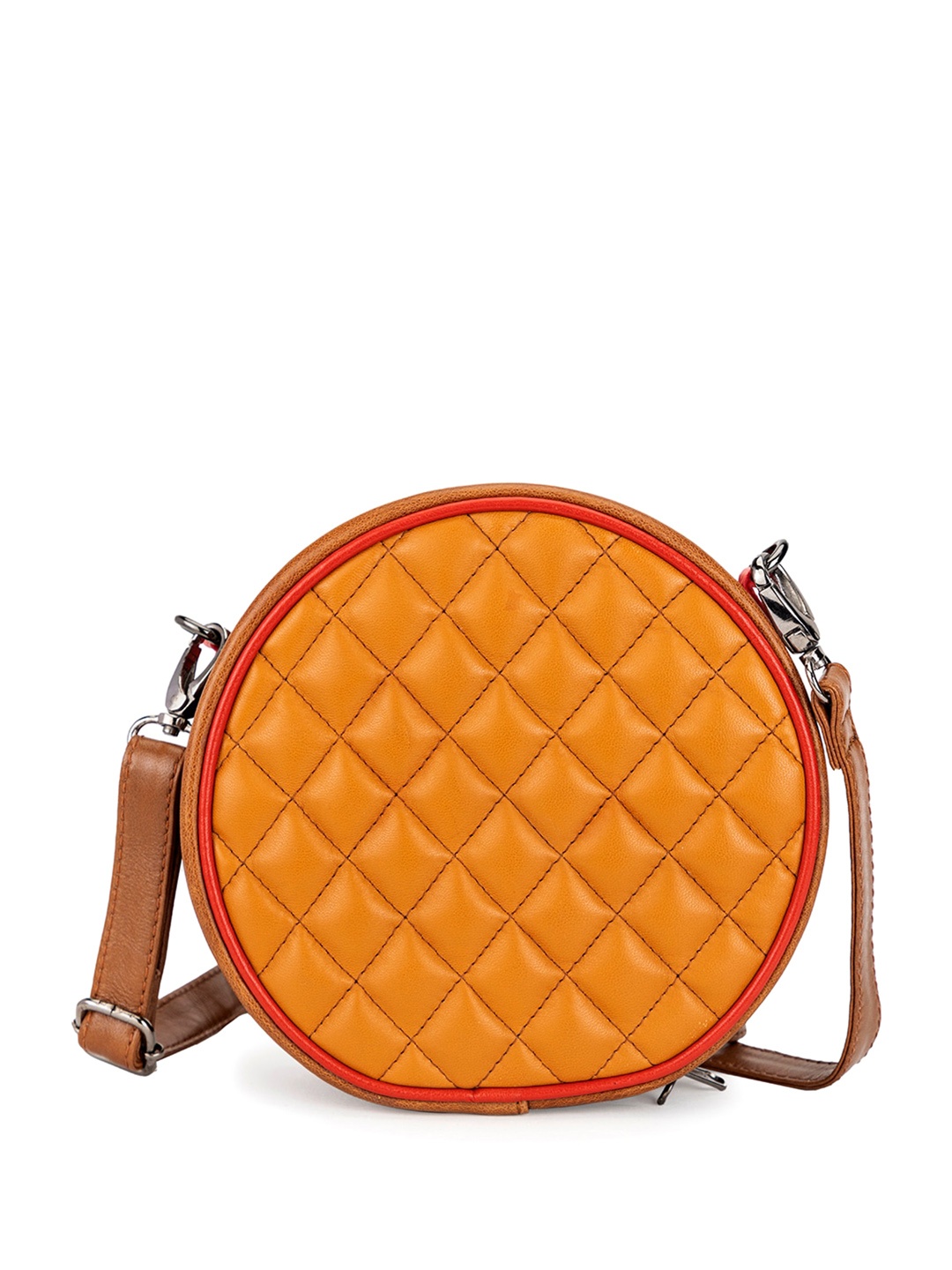 

Abelardo De Moda Leather Structured Sling Bag With Quilted, Olive