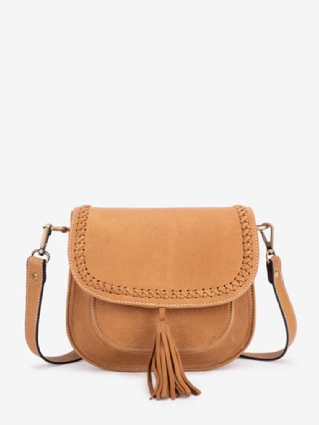 

Abelardo De Moda Leather Structured Sling Bag, Brown