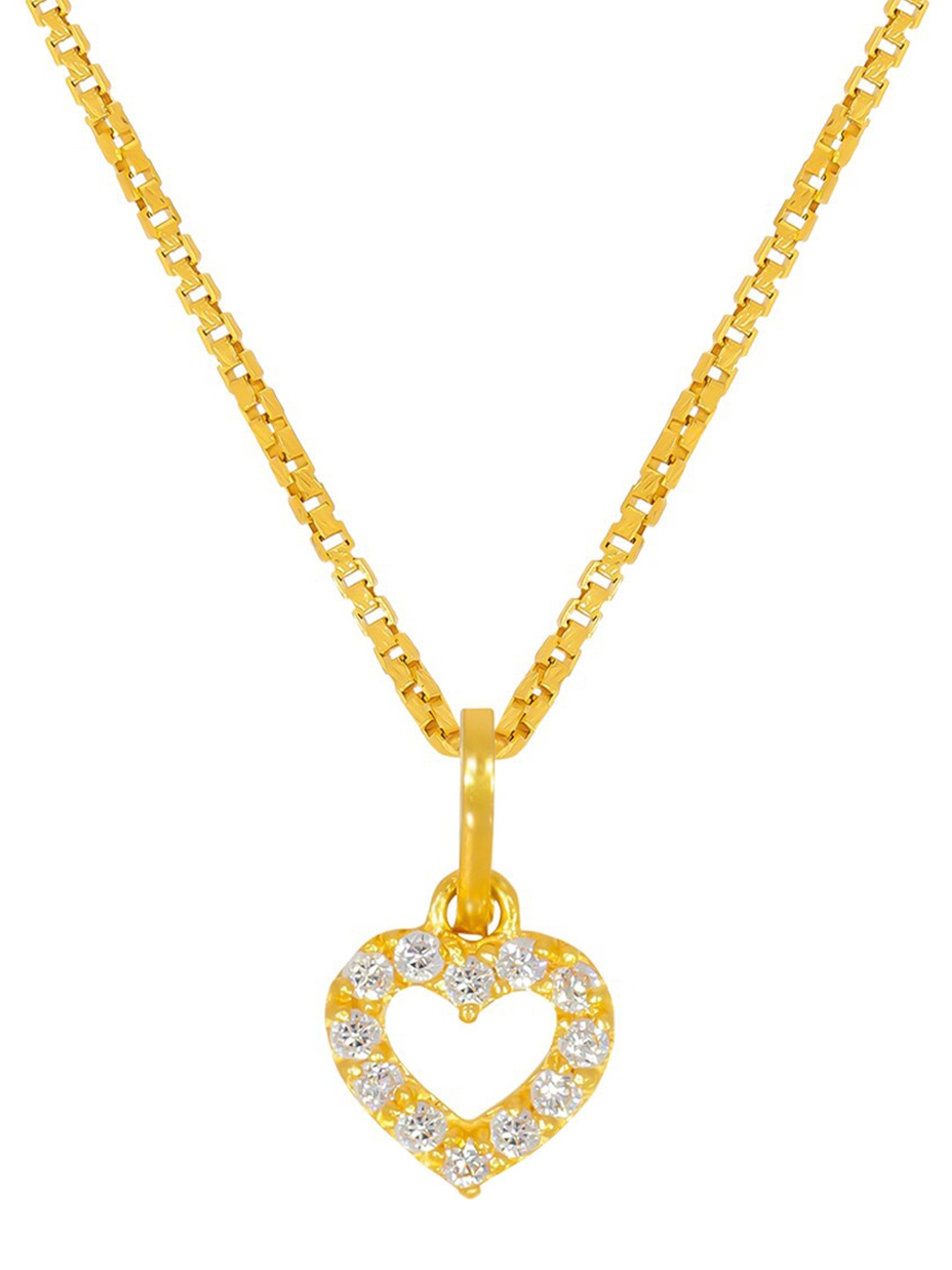 

BHIMA BIS Hallmark 22KT Gold Heart-Shape Pendant-0.54gm