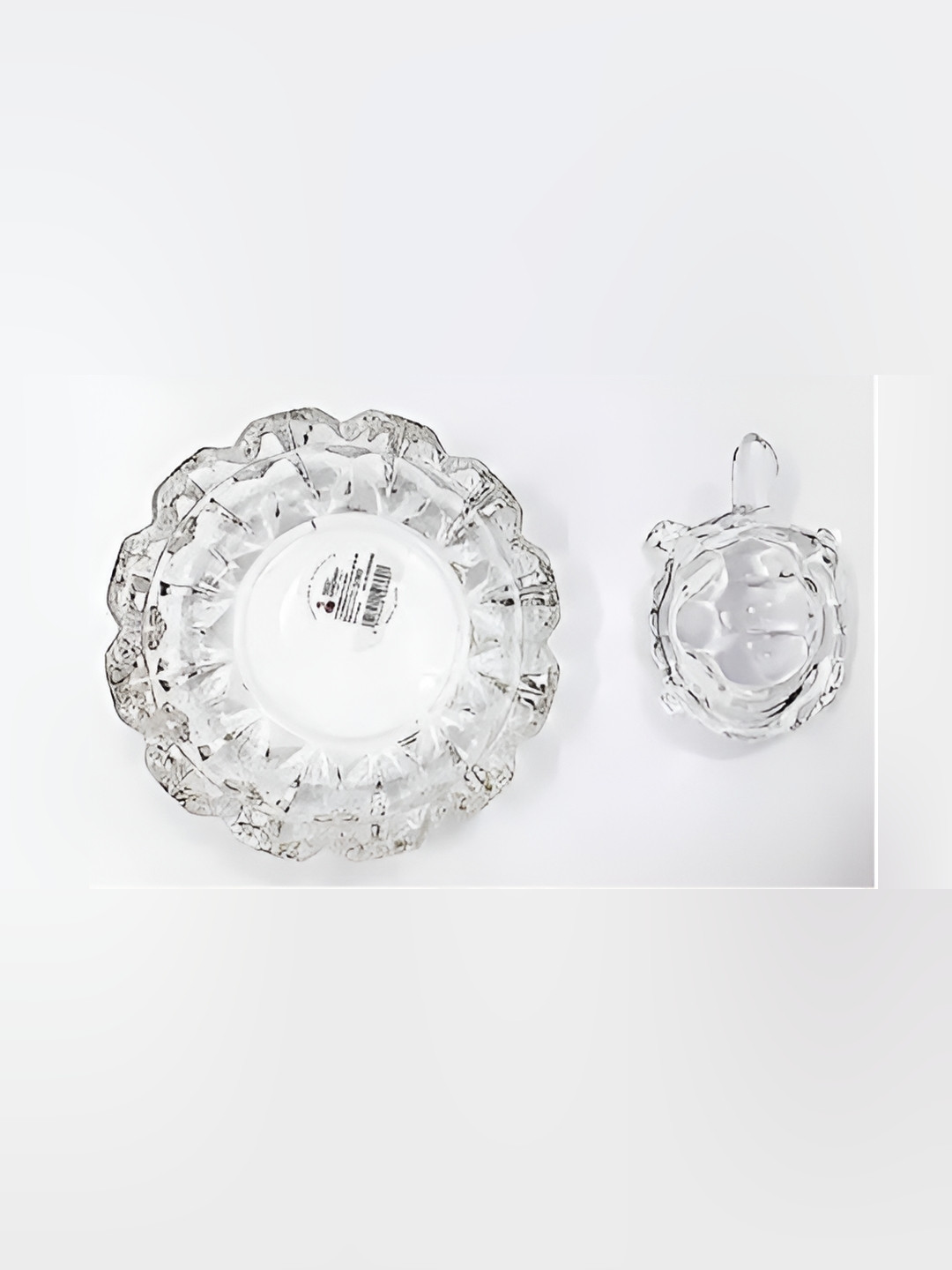 

Navyaksh White Birds And Animals Glass Showpiece With Plate