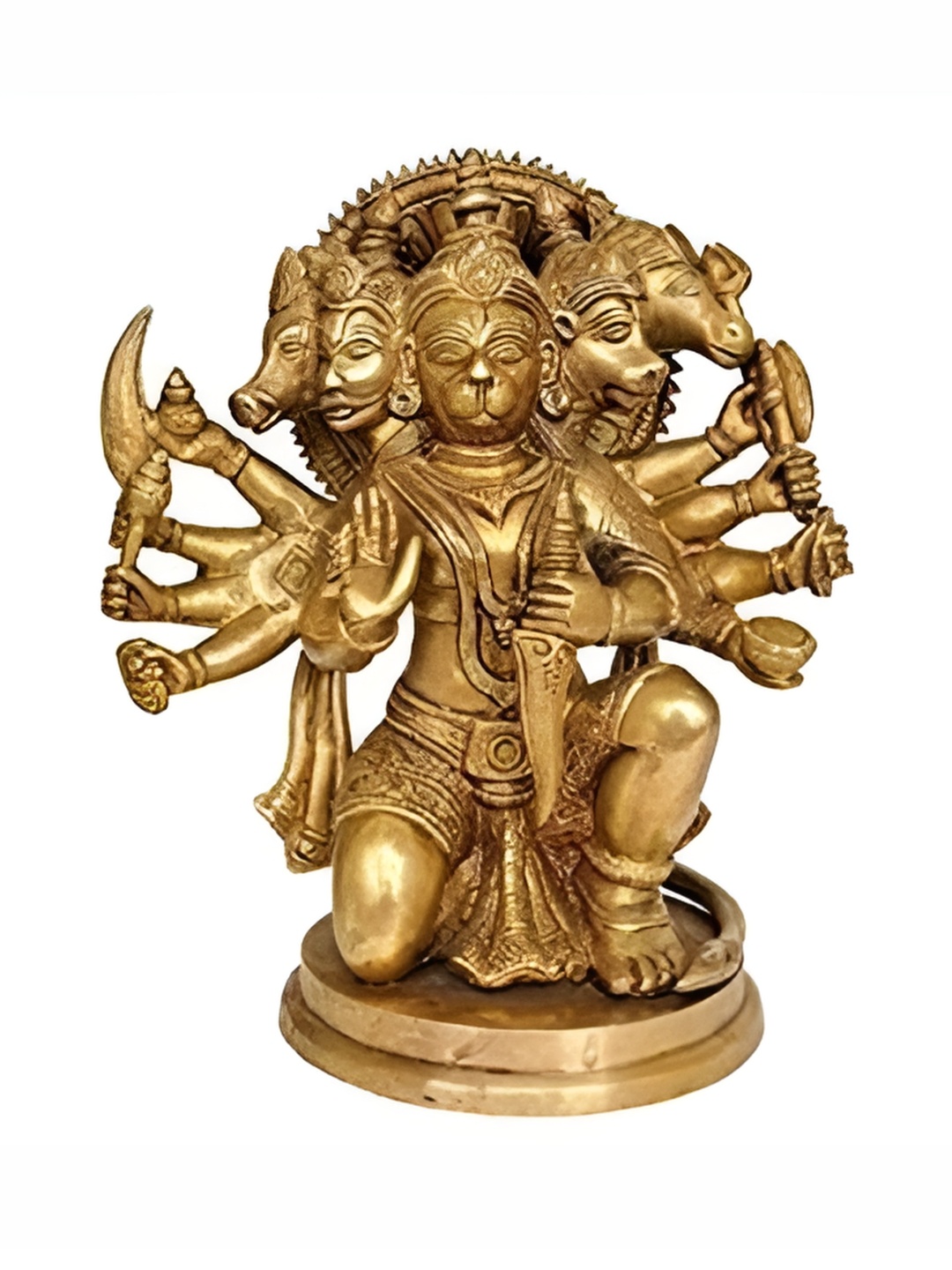 

Navyaksh Gold-Toned Religious Small Panchmukhi Hanuman Showpiece