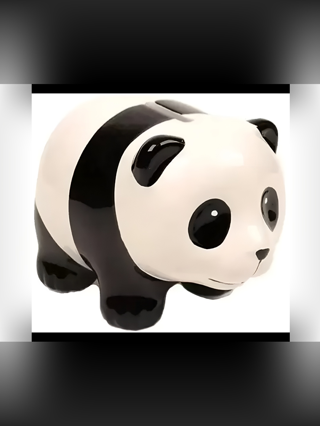 

Satyam Kraft White & Black Ceramic Panda Design Piggy Bank Curio Showpiece