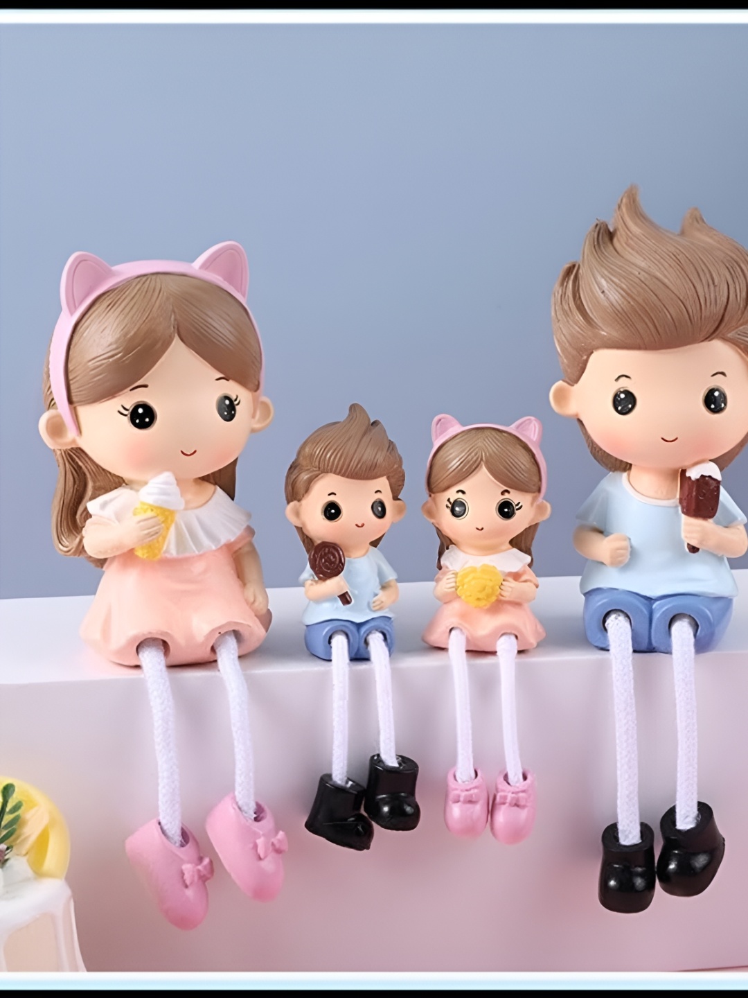 

Satyam Kraft 4 Pieces Hanging Legs Boy & Girl Toy Home Decorative Showpiece, Pink