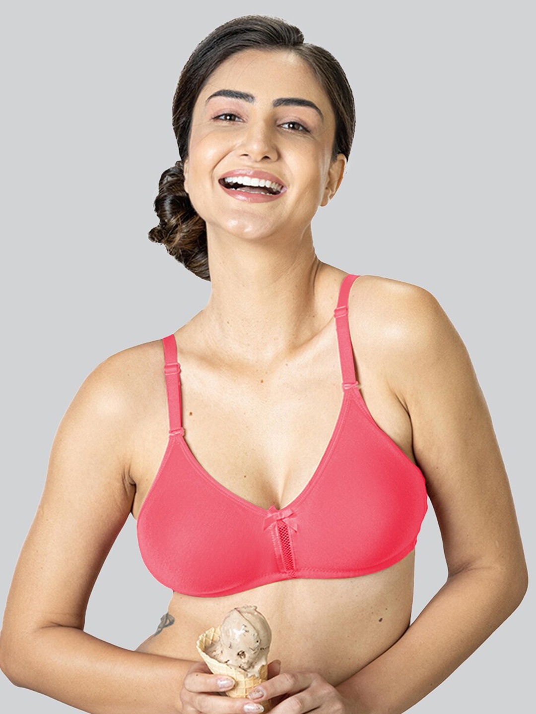 

LYRA Medium Coverage Cotton Bra, Pink