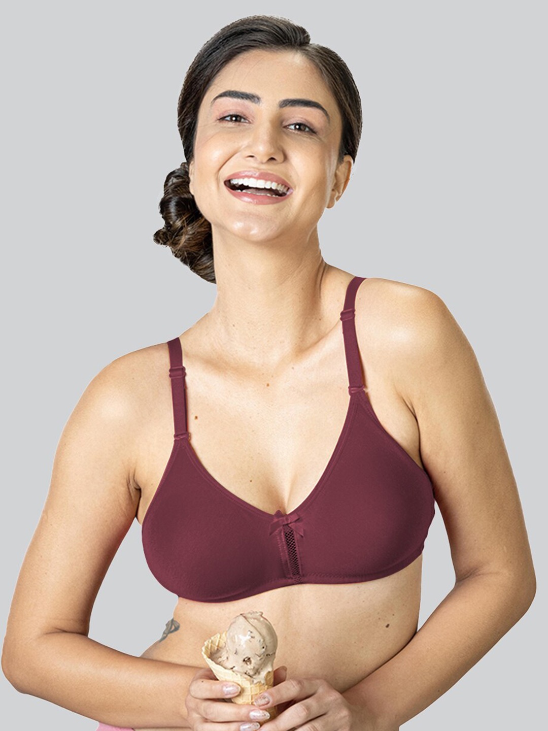 

LYRA Medium Coverage Cotton Bra, Maroon