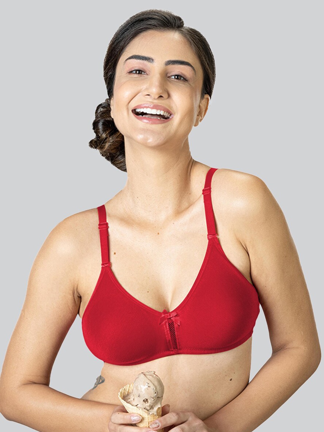 

LYRA Medium Coverage Cotton Bra, Red