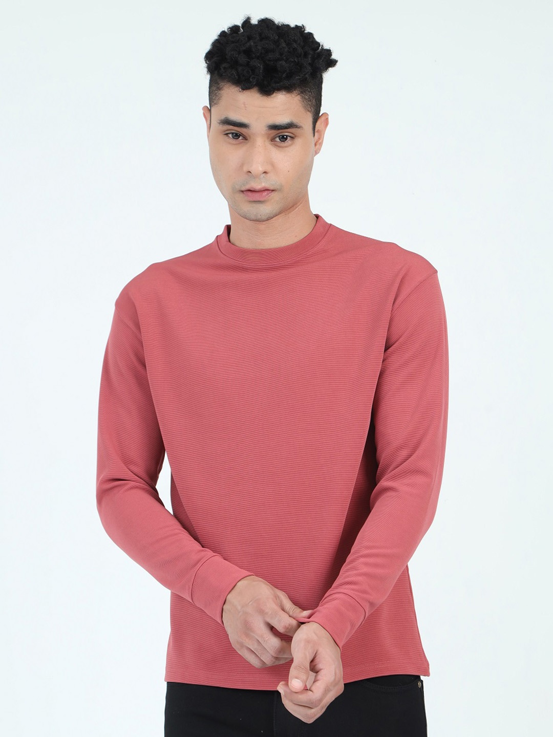 

ecott Round Neck Long Sleeves T-shirt, Rose