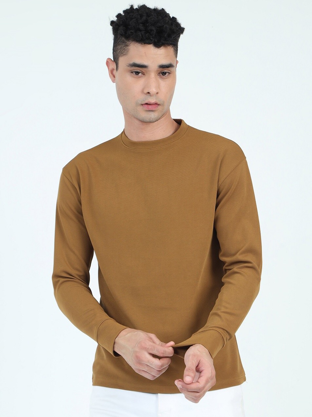 

ecott Round Neck Pullover Sweatshirt, Brown