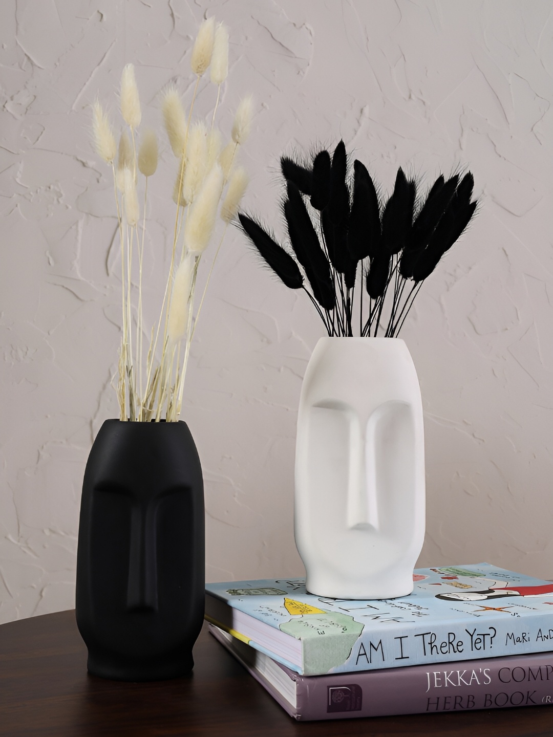 

PUREZENTO Set of 2 Ceramic Vase, Black