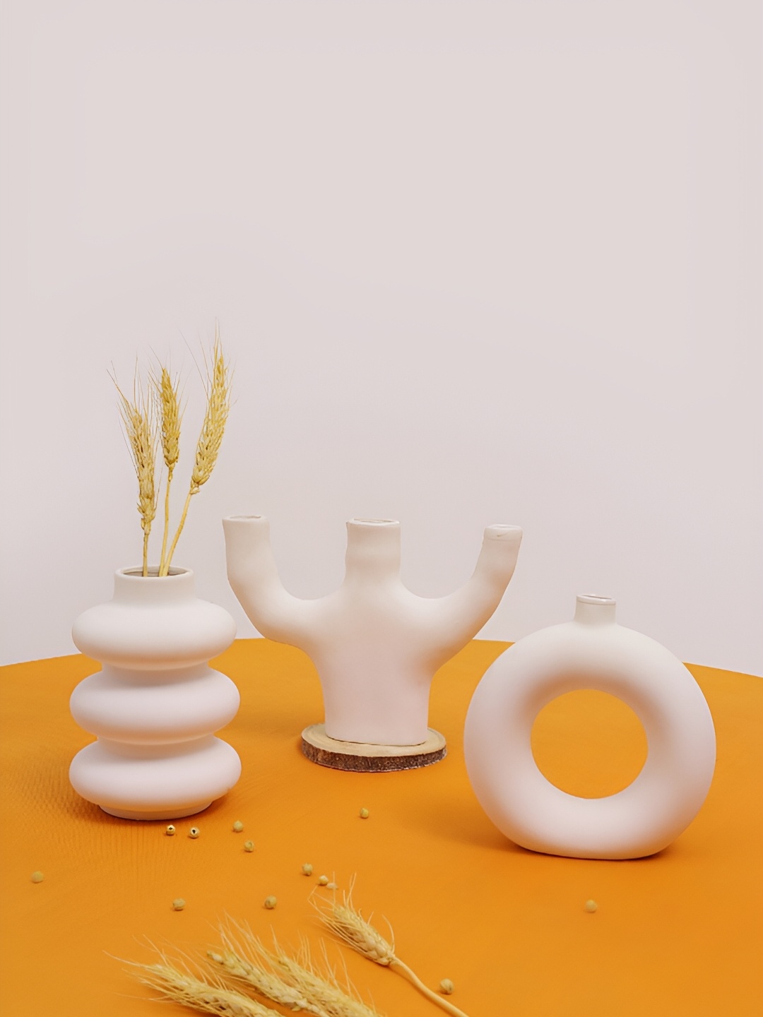 

PUREZENTO White 3 Pieces Mosco Vase