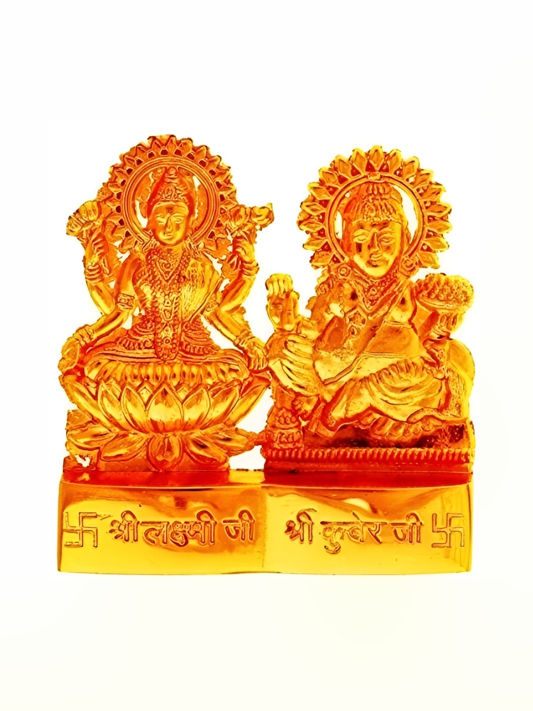 

Navyaksh Gold-Toned Brass Kuber & Lakshmi Showpiece