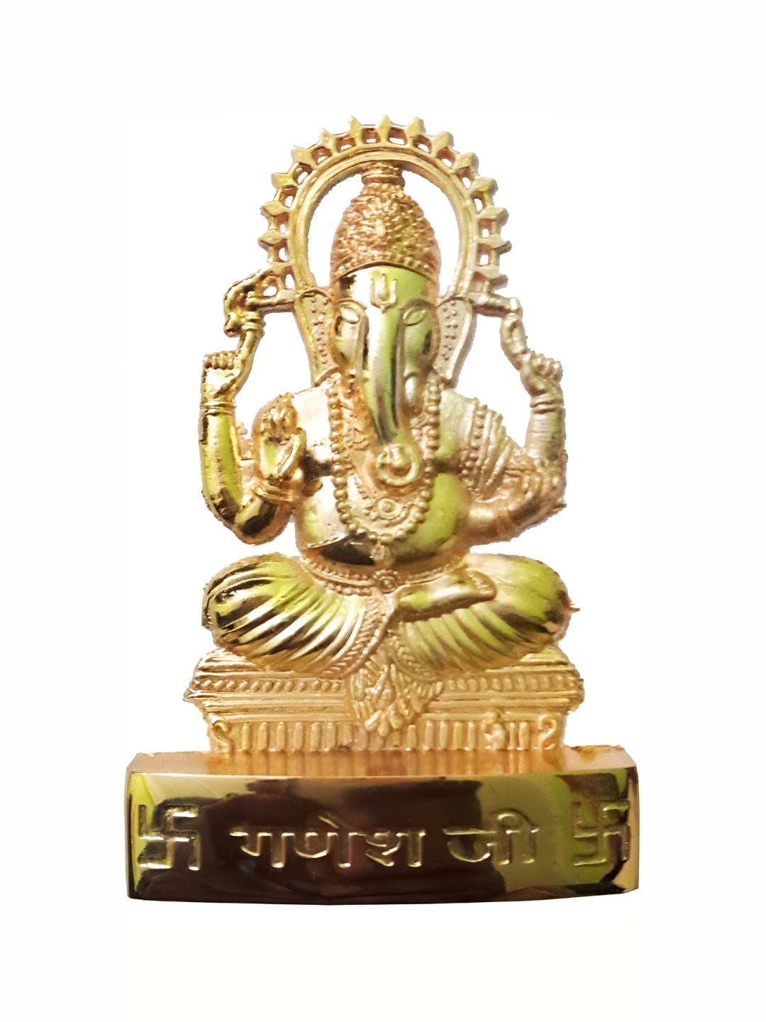 

Navyaksh Gold-Toned Brass Ganesh Showpiece