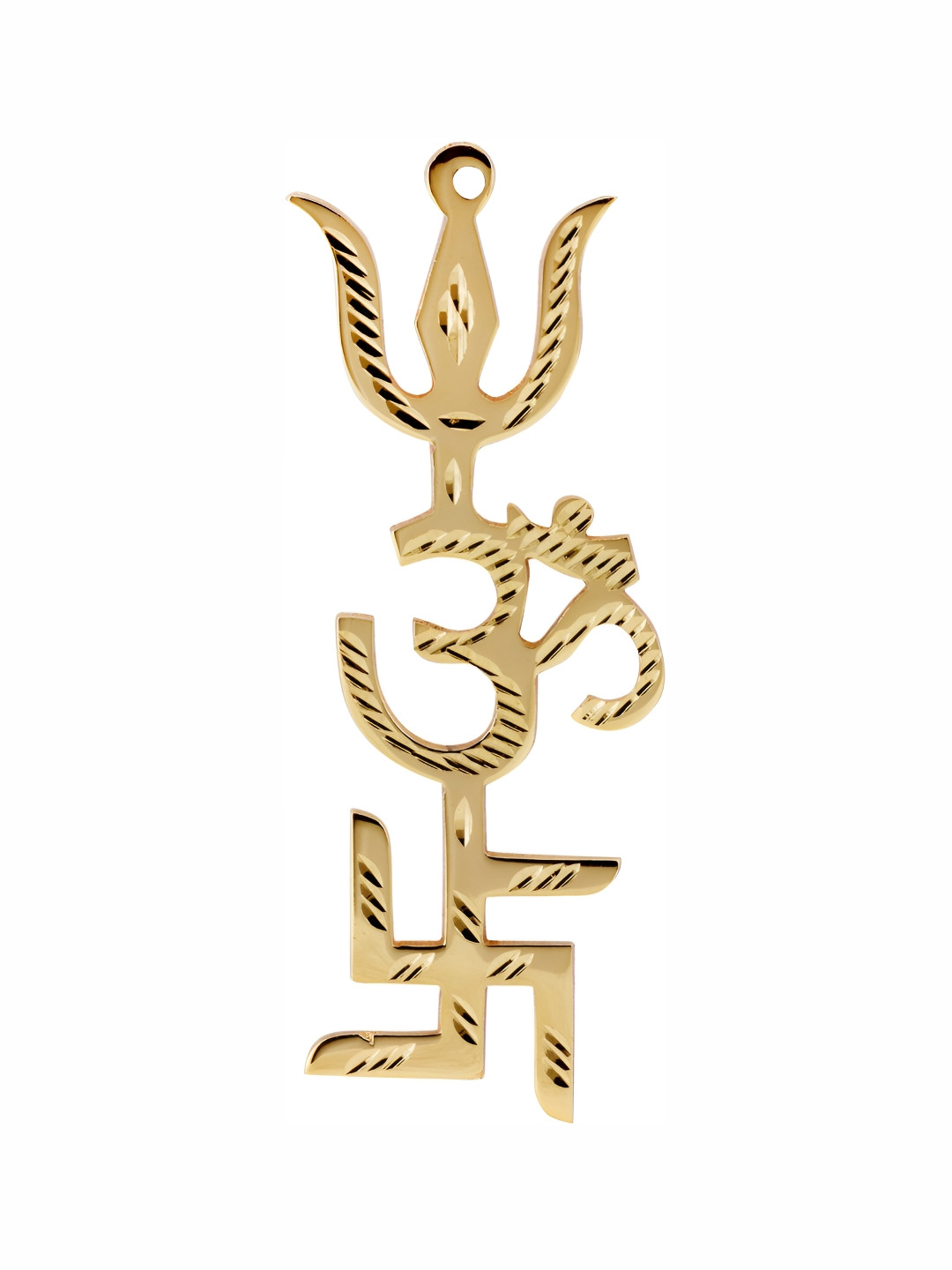 

Navyaksh Gold-Toned Brass Trishulam Showpiece