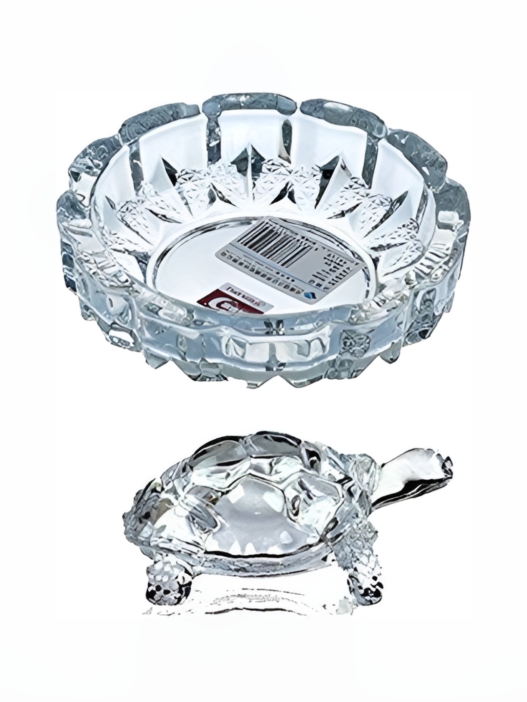 

Navyaksh White Glass Kachua Plate Showpiece