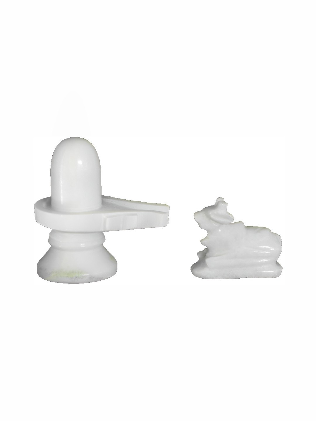 

Navyaksh White Marble Shiva Linga With Nandi Showpiece