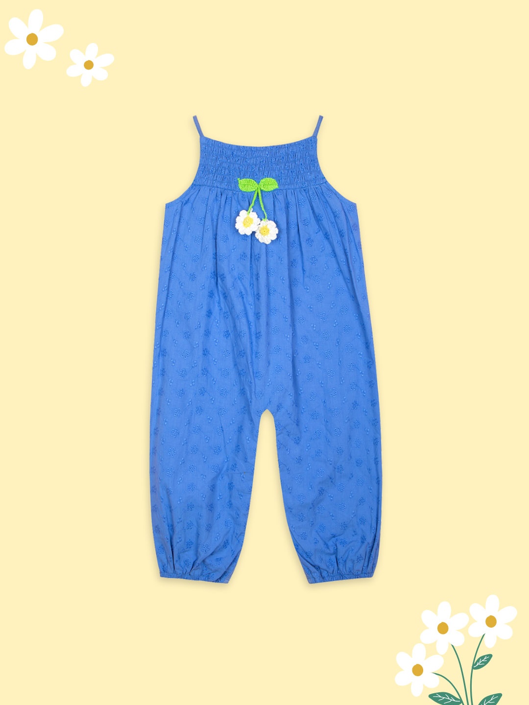 

Budding Bees Girls Basic Jumpsuit, Blue
