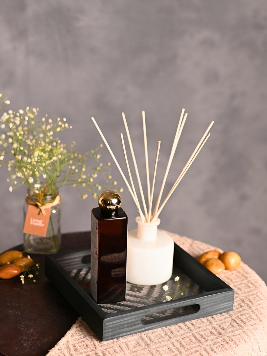 

KADAM HAAT Black Square Bamboo Serving Tray
