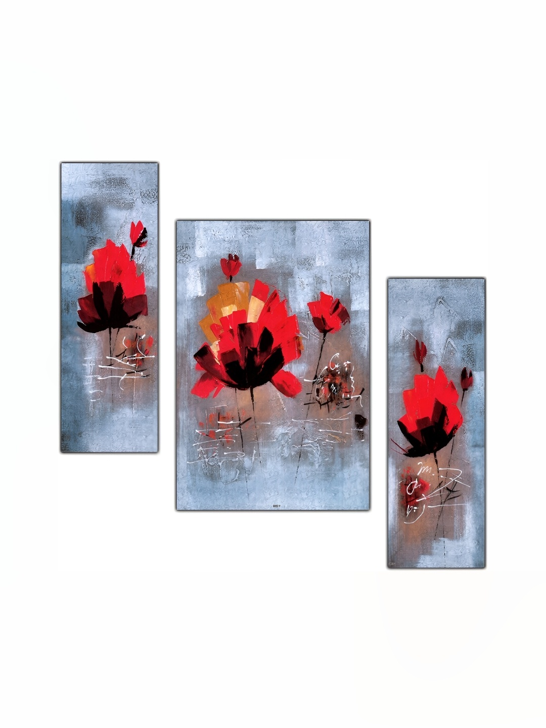 

PnF Blue & Red 3 Pieces Wooden Birds and Animals Wall Paintings