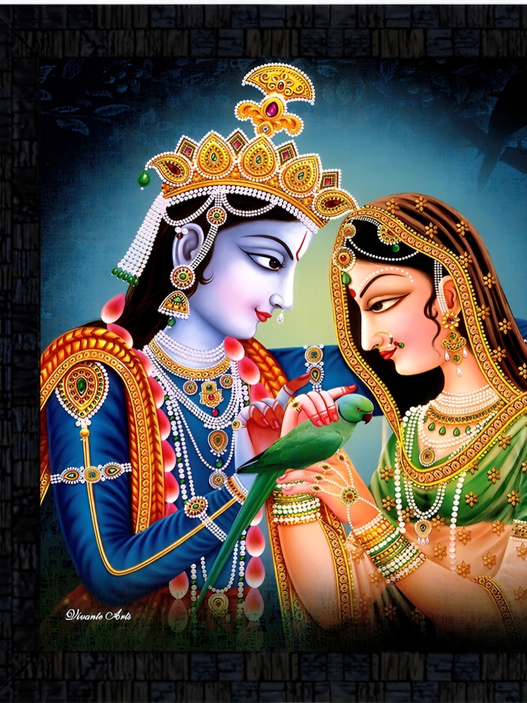 

PnF Black & Blue Wooden Religious Painting Wall Art