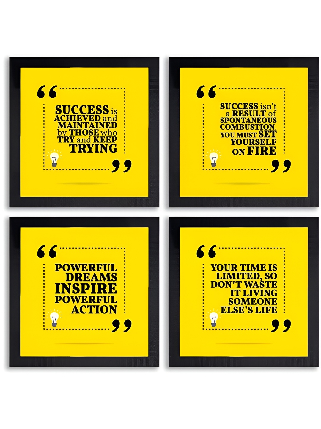 

PnF Black & Yellow 4 Pieces Wooden Painting Wall Art