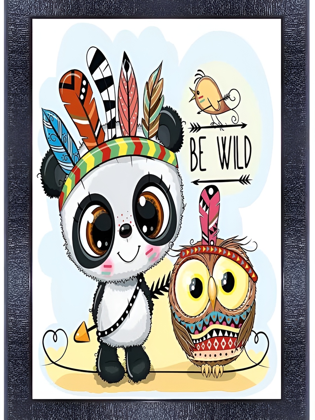 

PnF Black & White Wooden Birds & Animals Painting Wall Art