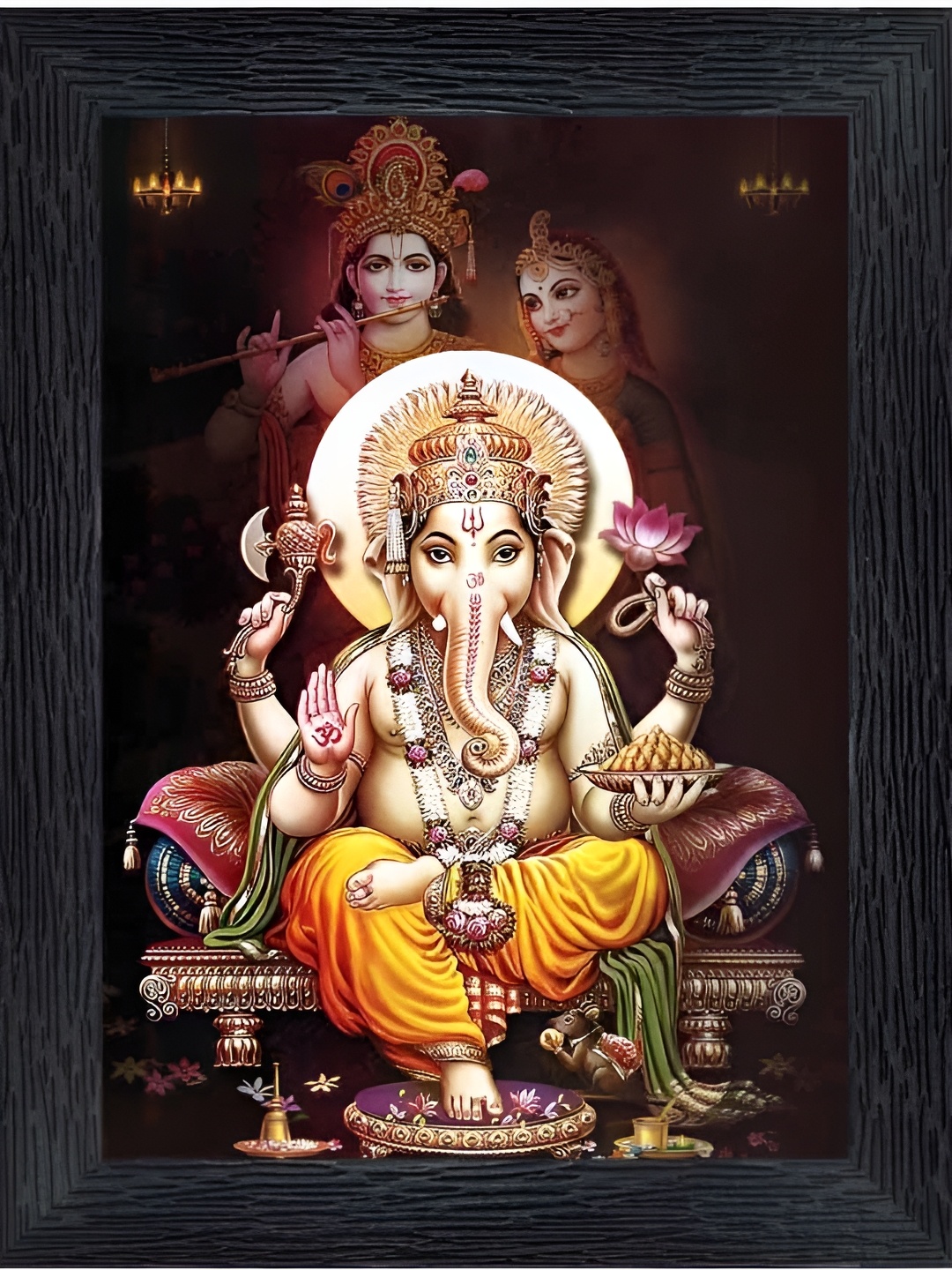 

PnF Black & Yellow Wooden Religious Wall Painting