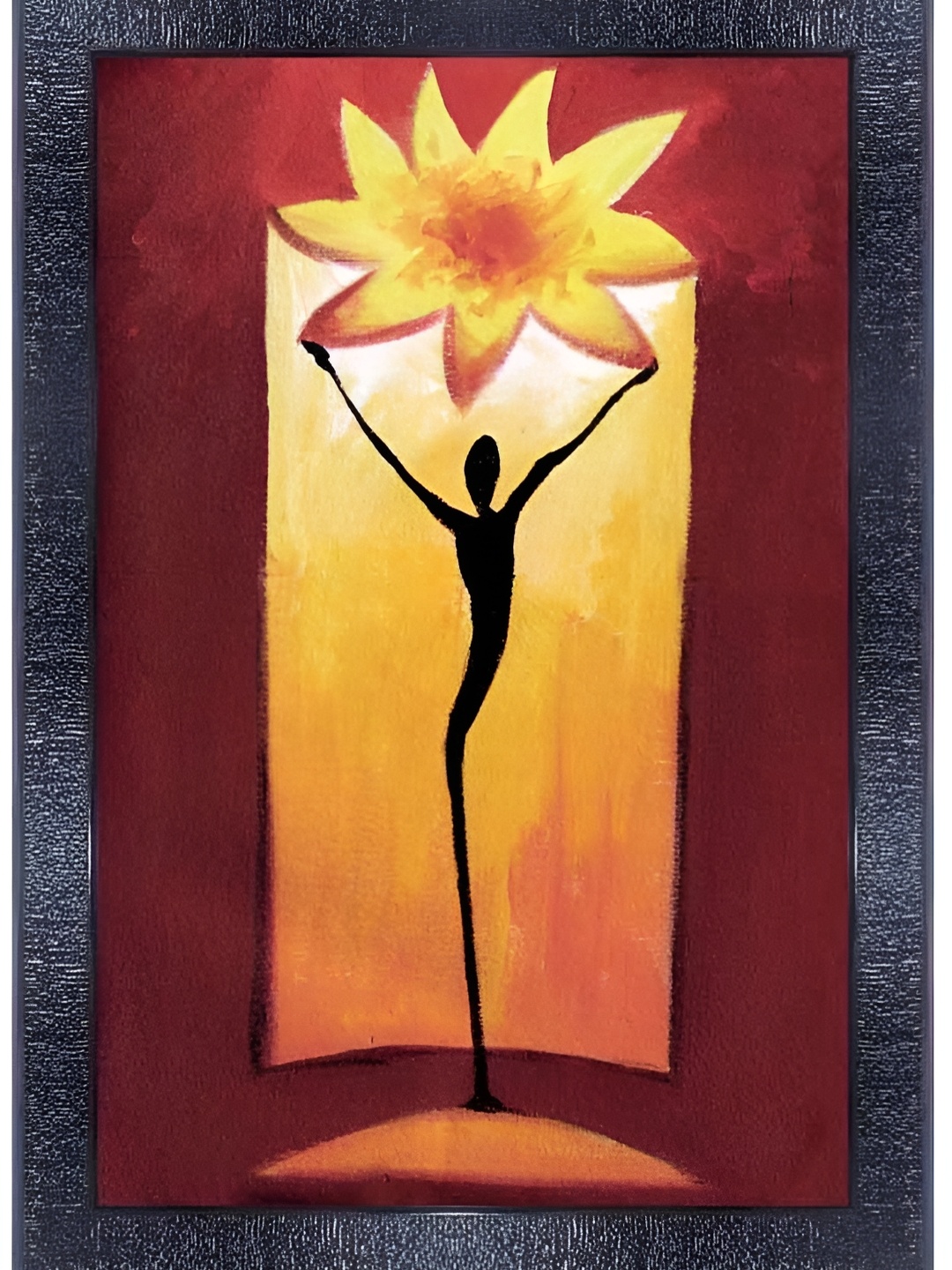 

PnF Black & Yellow Wooden Abstract Wall Painting