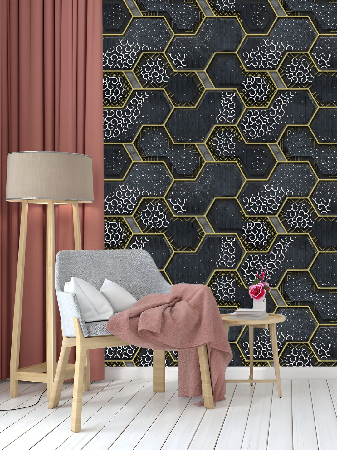 

Rosecraft Grey Abstract Printed Wall Sticker