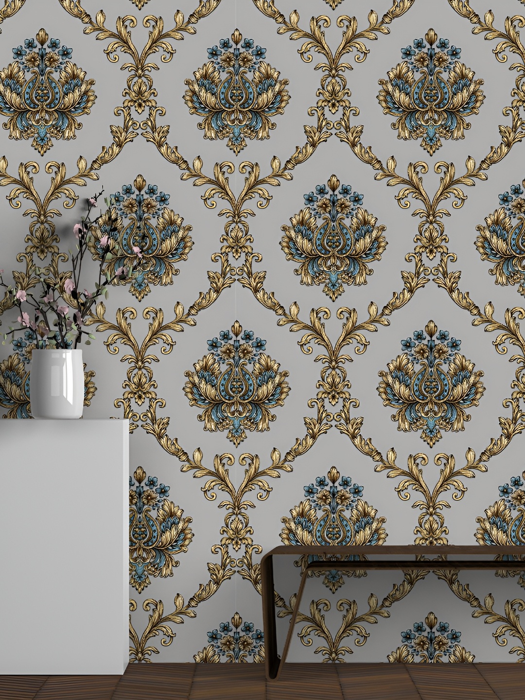 

Rosecraft Blue & Grey Abstract Printed Wall Sticker